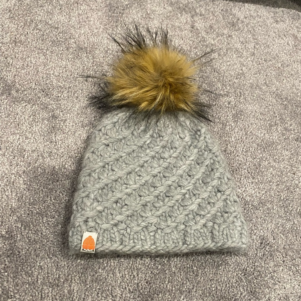 Shit That I Knit Gray Beanie Hat